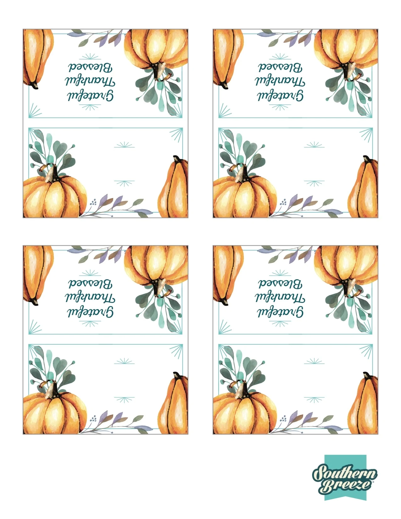 Thanksgiving Place Cards FREE Printable Thanksgiving Place Cards FREE Printable