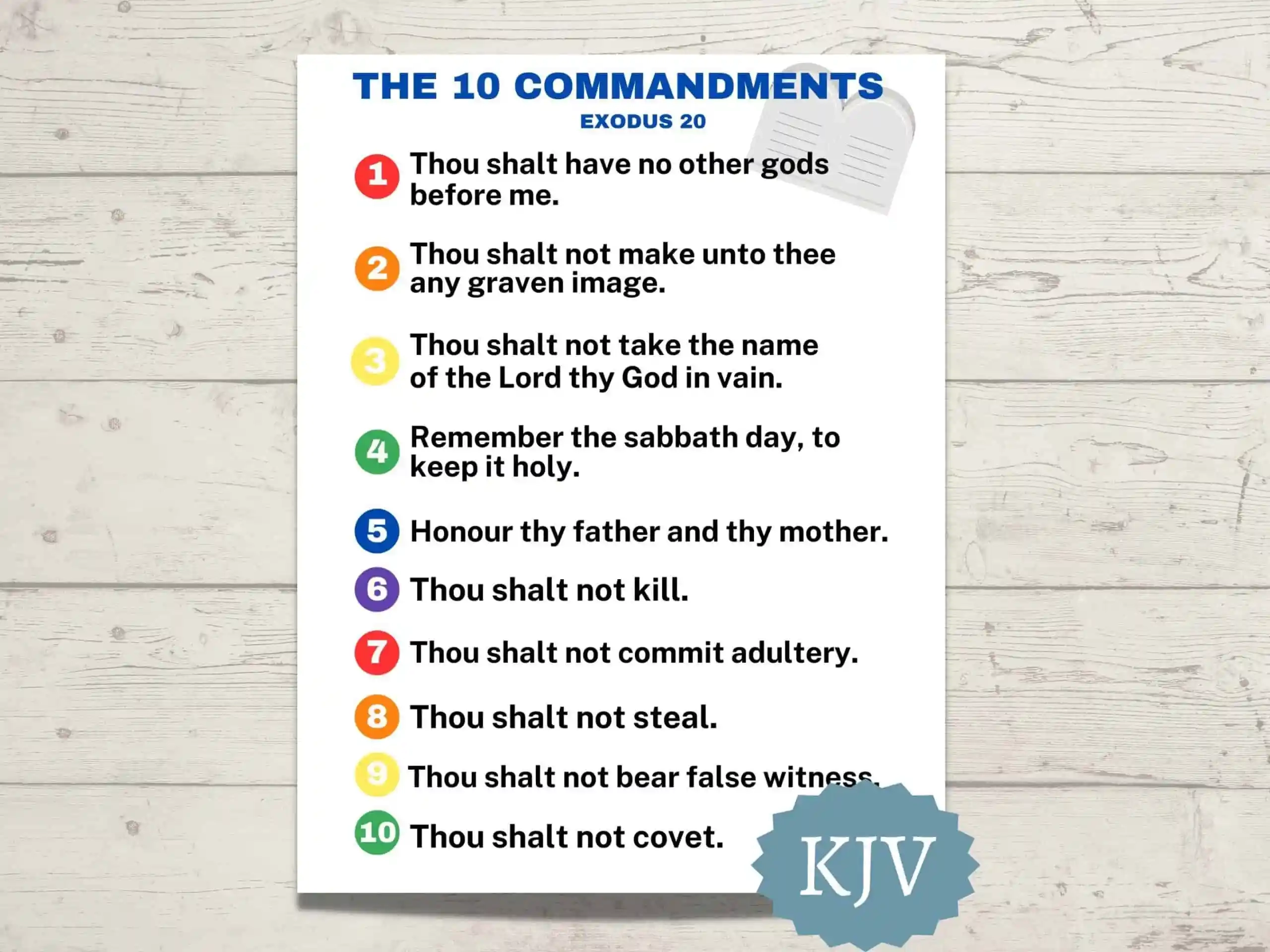 The 10 Commandments In Order KJV Queen Of The Household