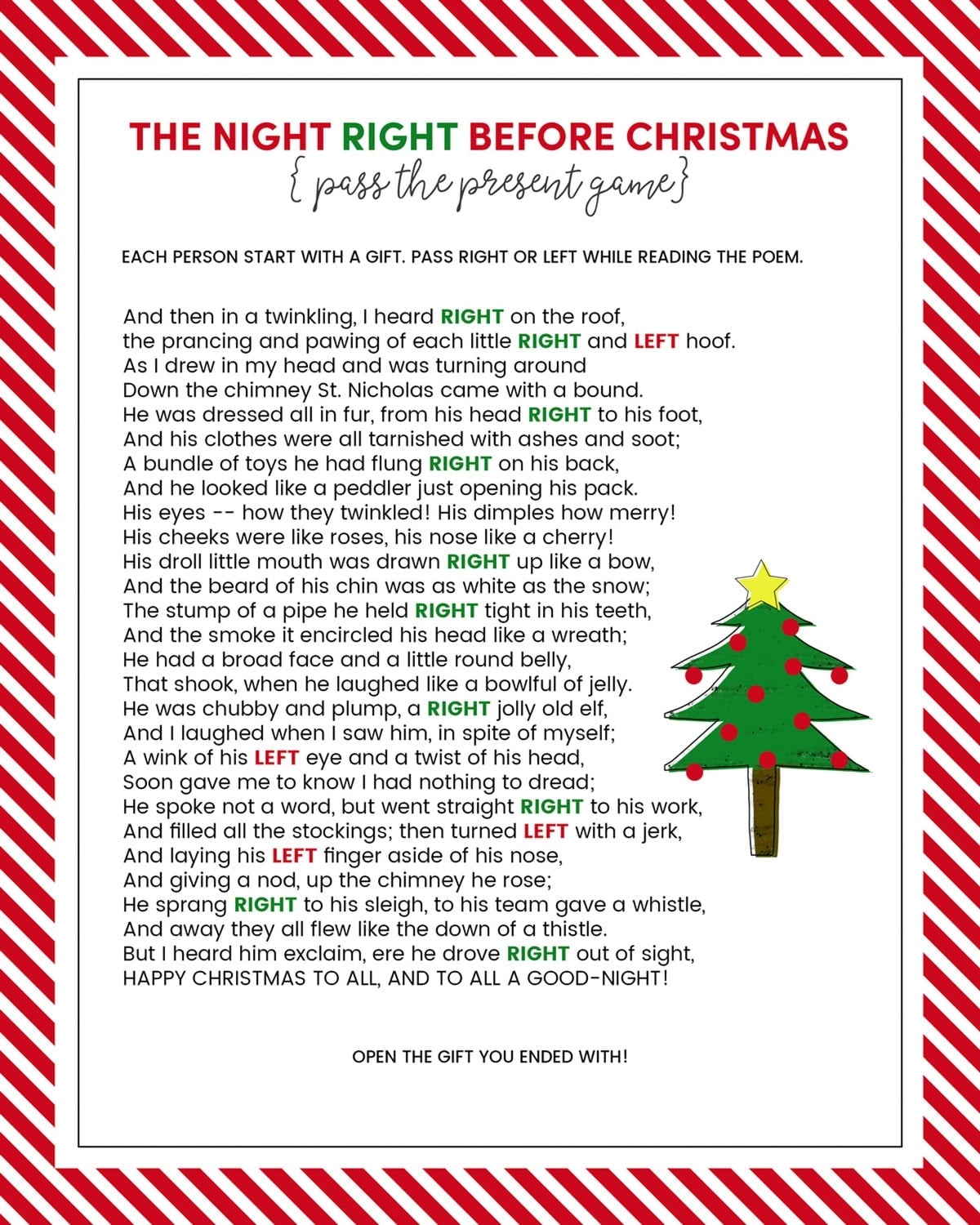 The Left Right Christmas Game With Story Print Lil Luna The Left Right Christmas Game With Story Print Lil Luna