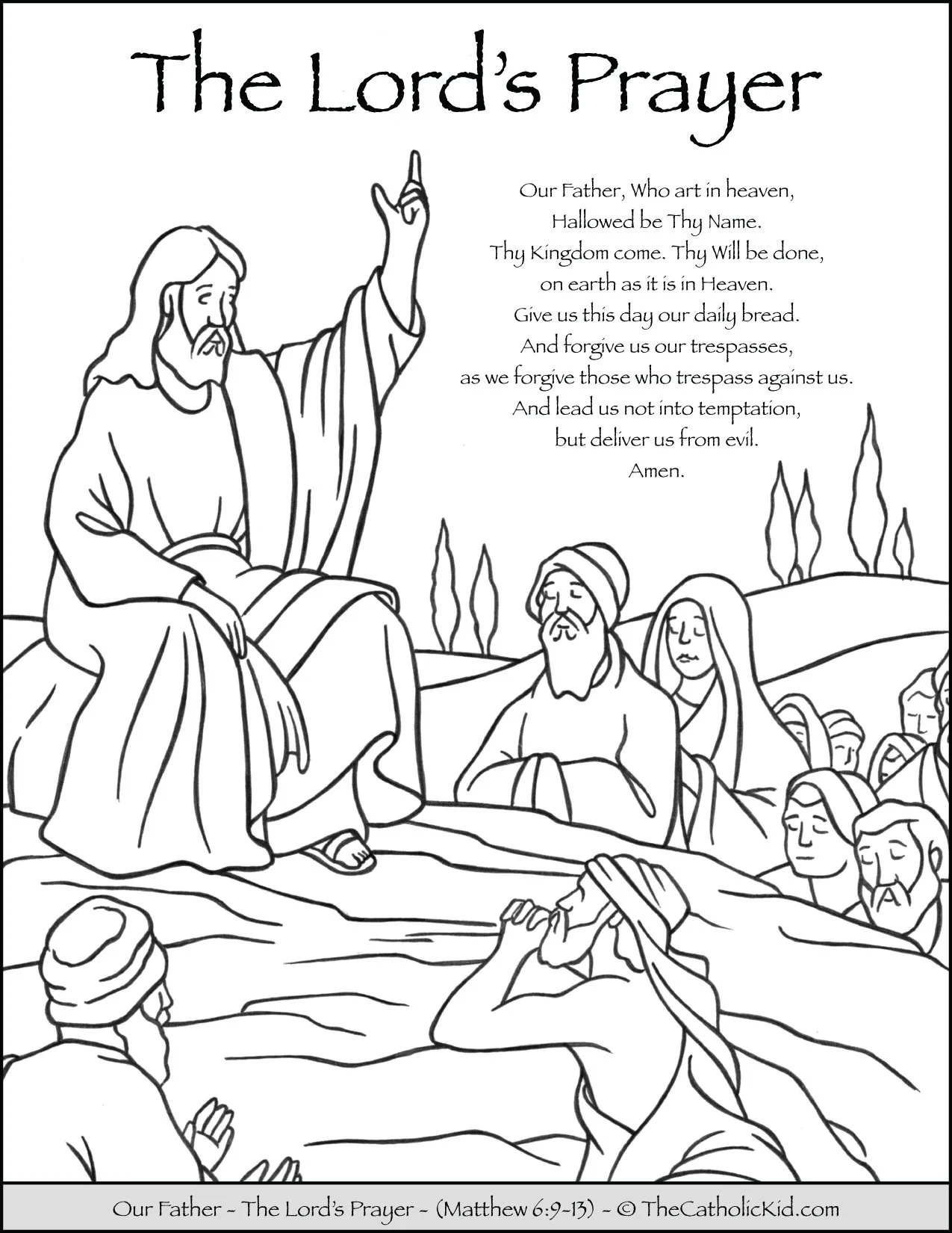 The Lord s Prayer Our Father Prayer Coloring Page TheCatholicKid