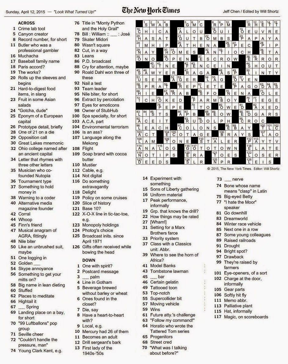 The New York Times Crossword Puzzle Help Worksheets Library