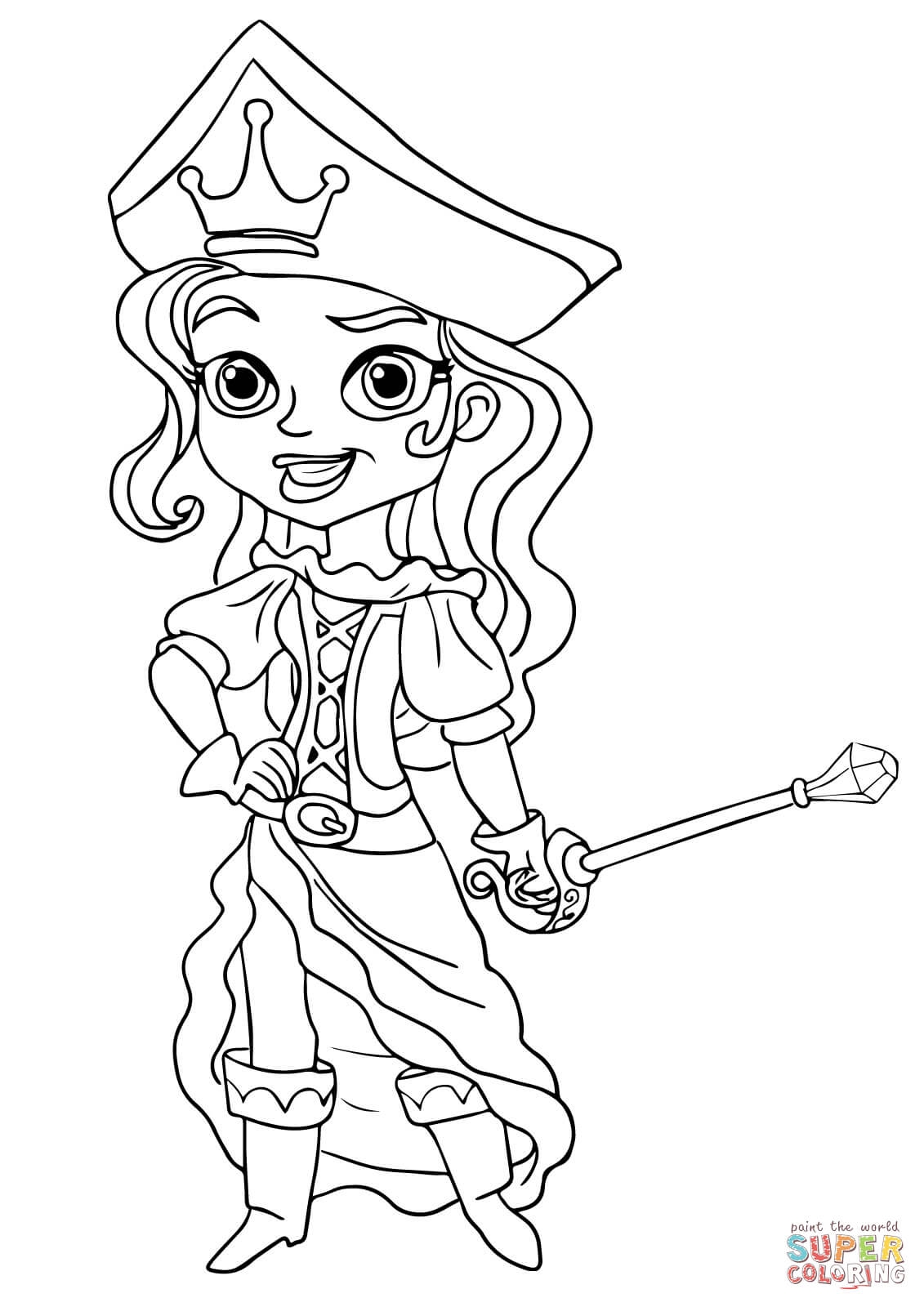 The Pirate Princess Coloring Page Free Printable