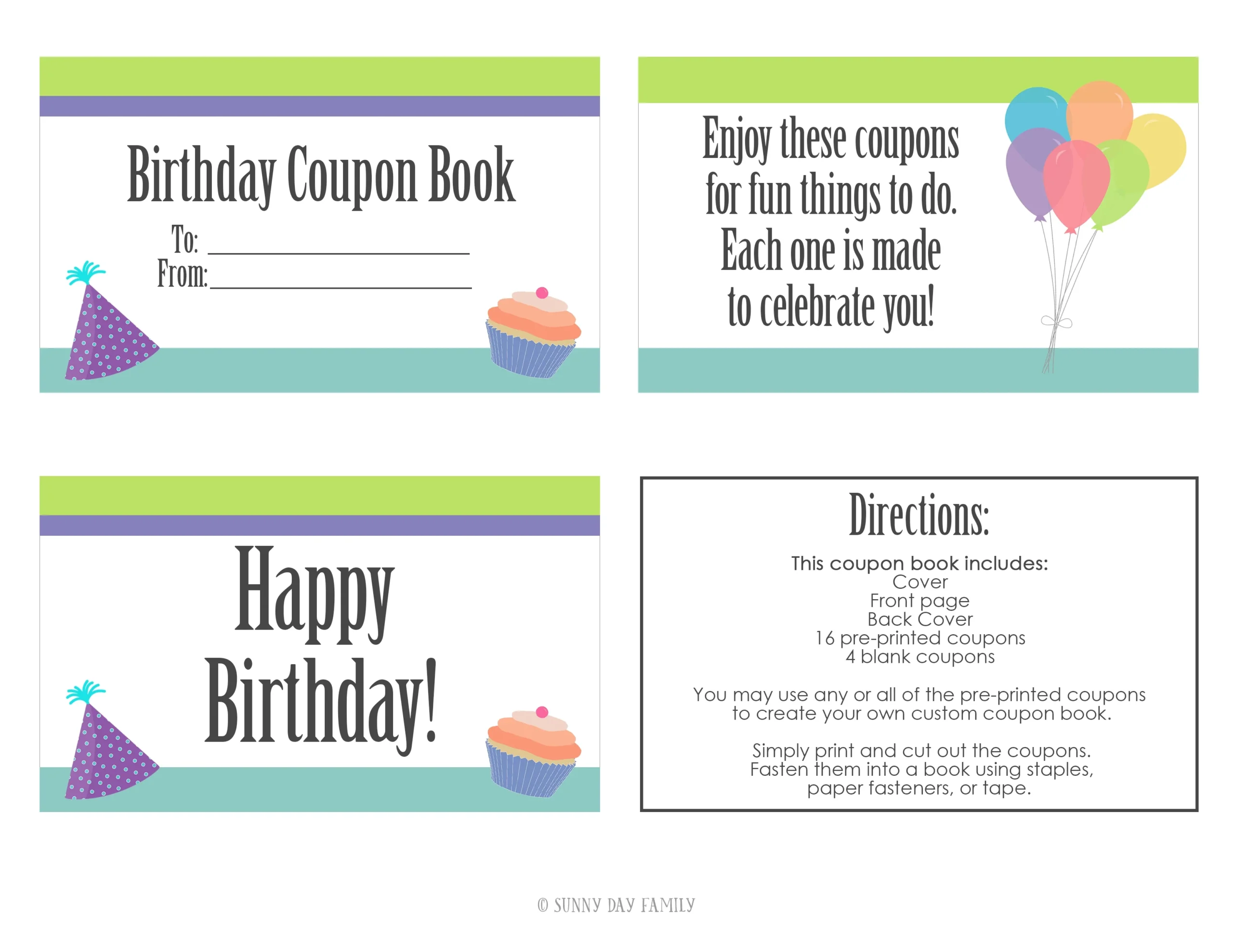 This Printable Birthday Coupon Book Is The Best Gift For Kids Sunny Day Family