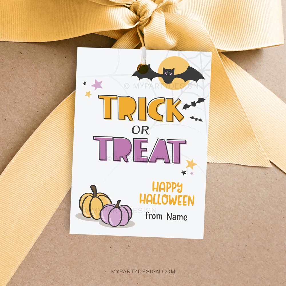 Trick Or Treat Halloween Tags Printable PDF My Party Design