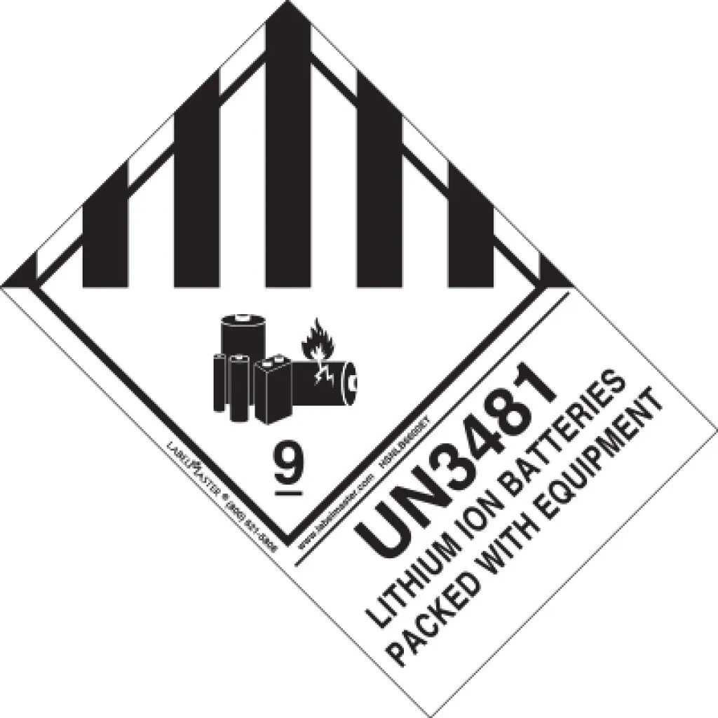 UN3481 Lithium Batteries Labels