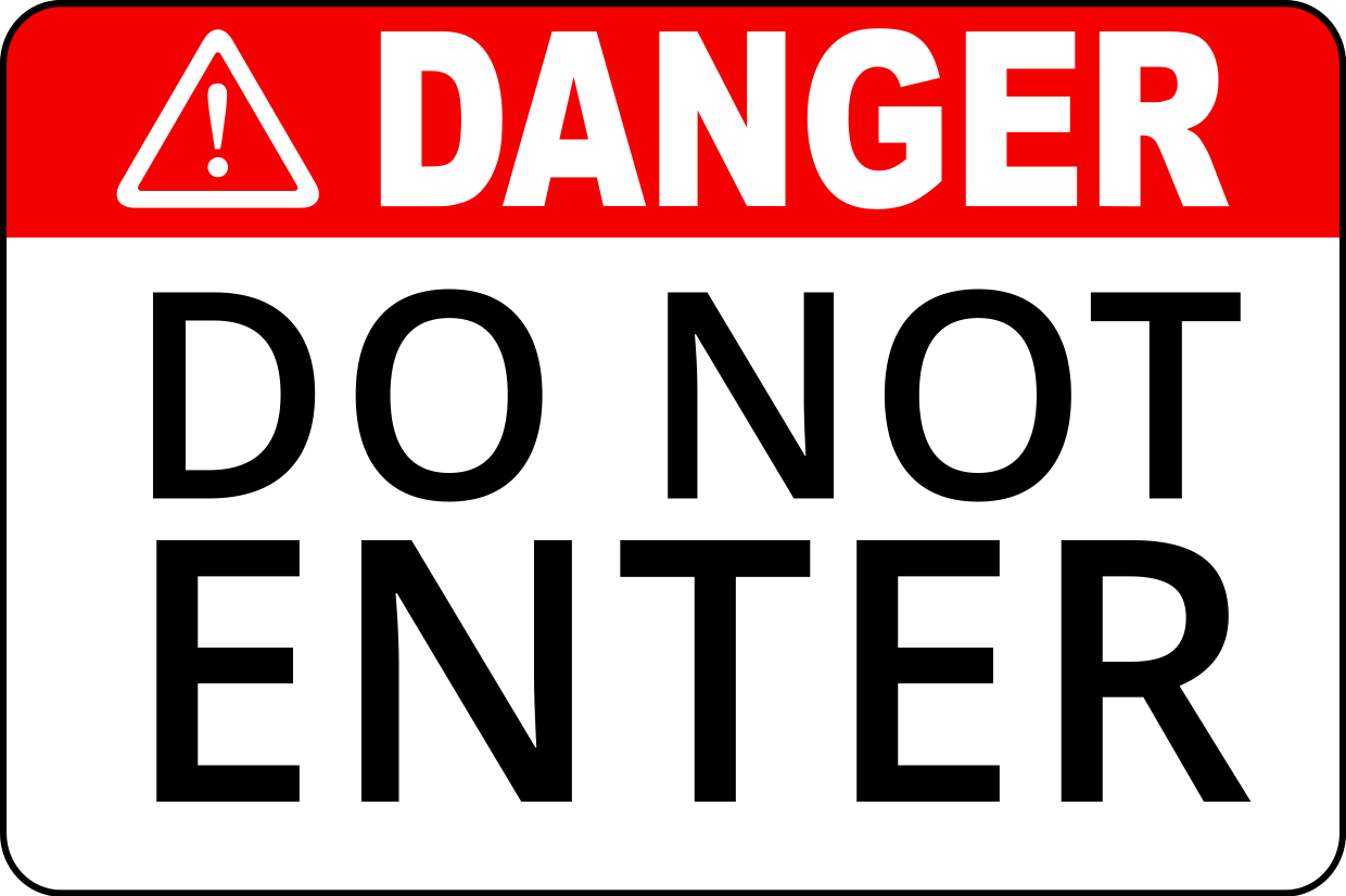 Warning Do Not Enter Danger Sign Template Square Signs