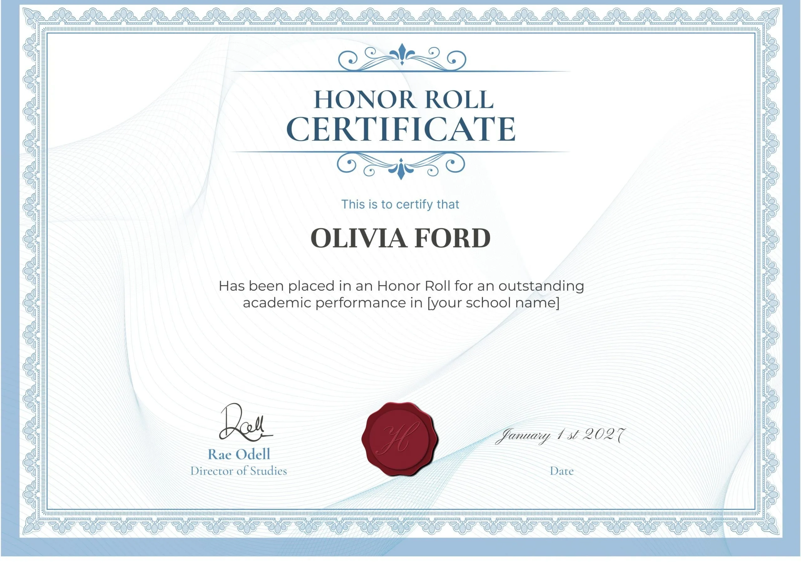 What Is Honor Roll Certificate 7 Free Editable Templates Sertifier