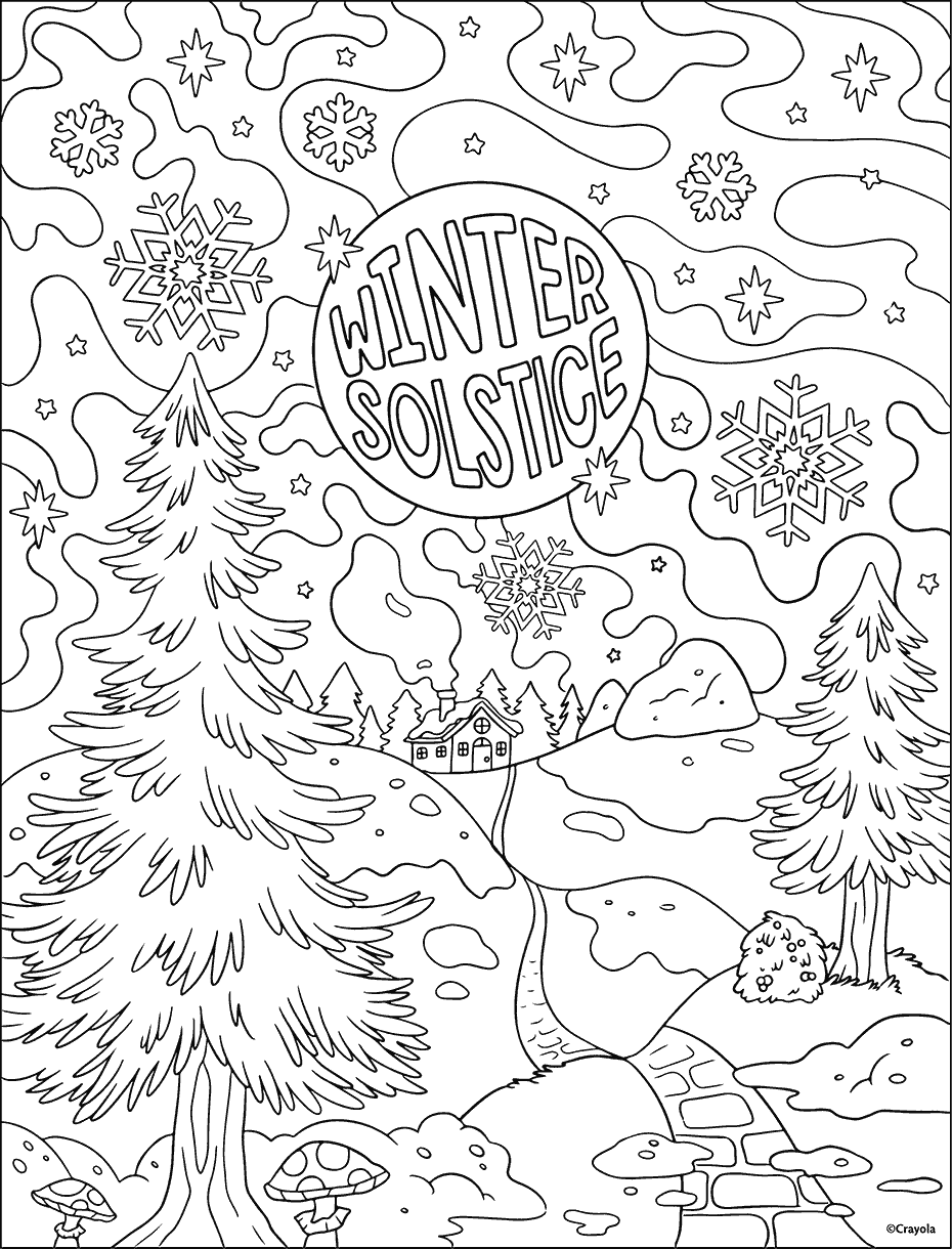 Winter Solstice Coloring Page