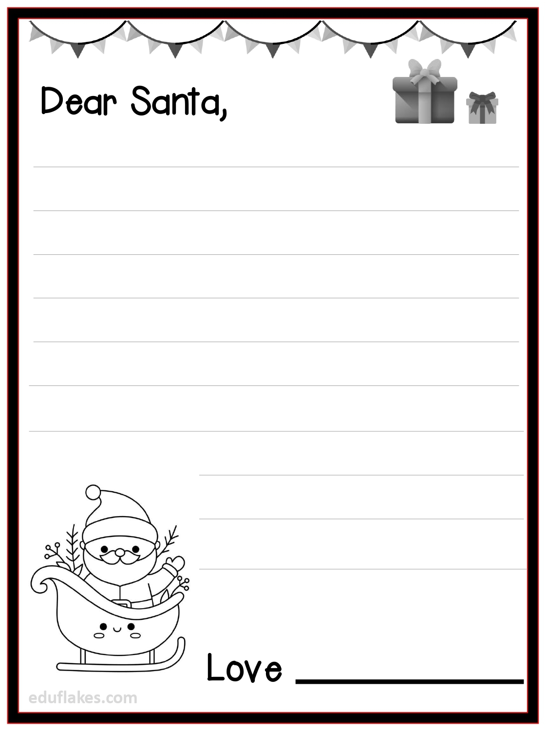 Write To Santa Free Printable Letter Templates For Kids Eduflakes