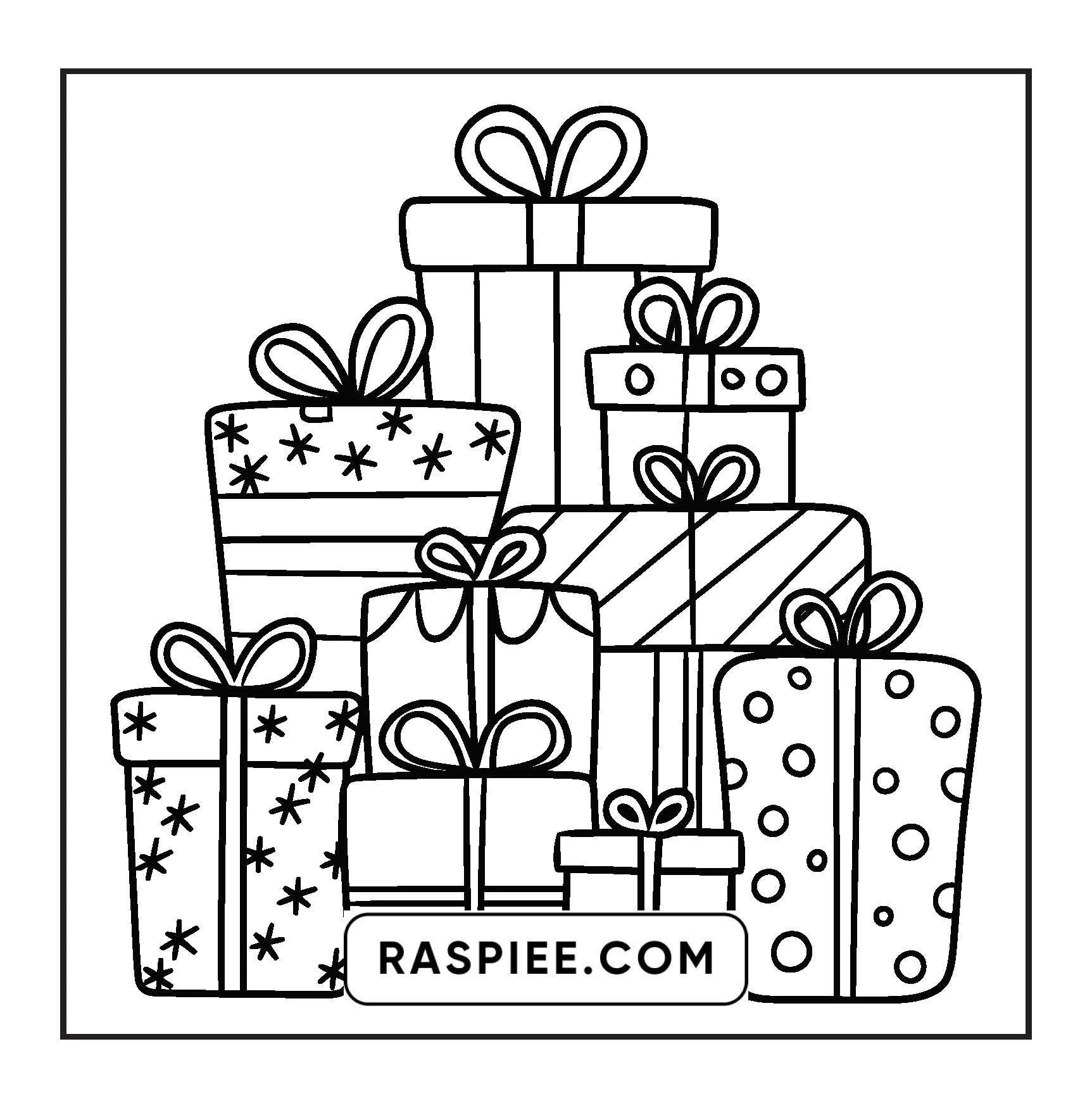 120 Bold Easy Christmas Coloring Pages Printable PDF For Kids Adults RASPIEE