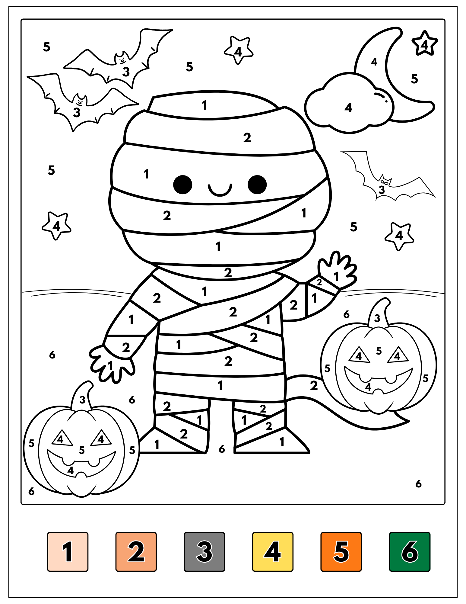 15 Fangtastic Free Halloween Color By Number Pages For Kids