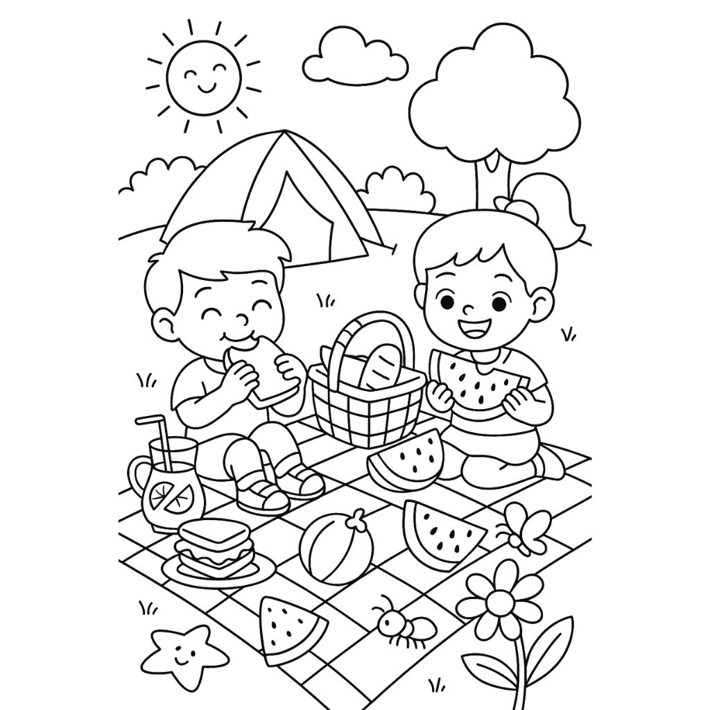 15 Summer Coloring Pages Printable PDF Free Fun For Kids