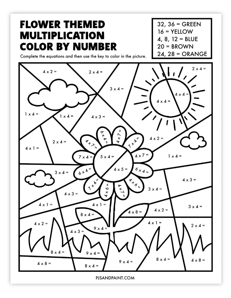 16 Free Printable Color By Number Worksheets Pjs And Paint