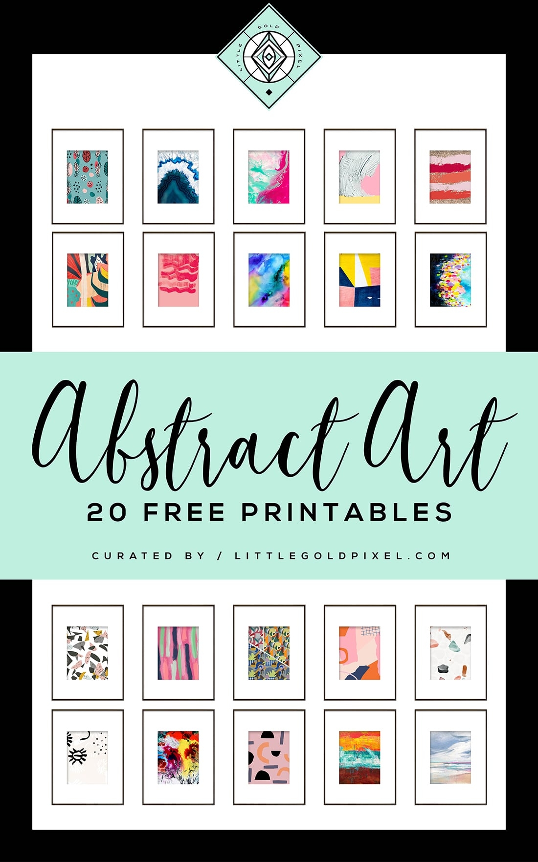 20 Free Abstract Art Printables For Your Gallery Walls Little Gold Pixel