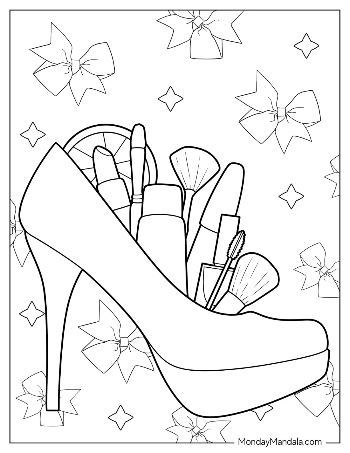 20 Makeup Coloring Pages Free PDF Printables 