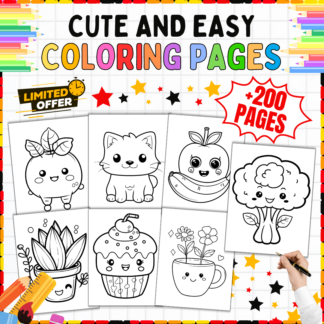 200 Easy Coloring Pages Bundle Printable Worksheets For PreK 5th Grade Made By Teachers