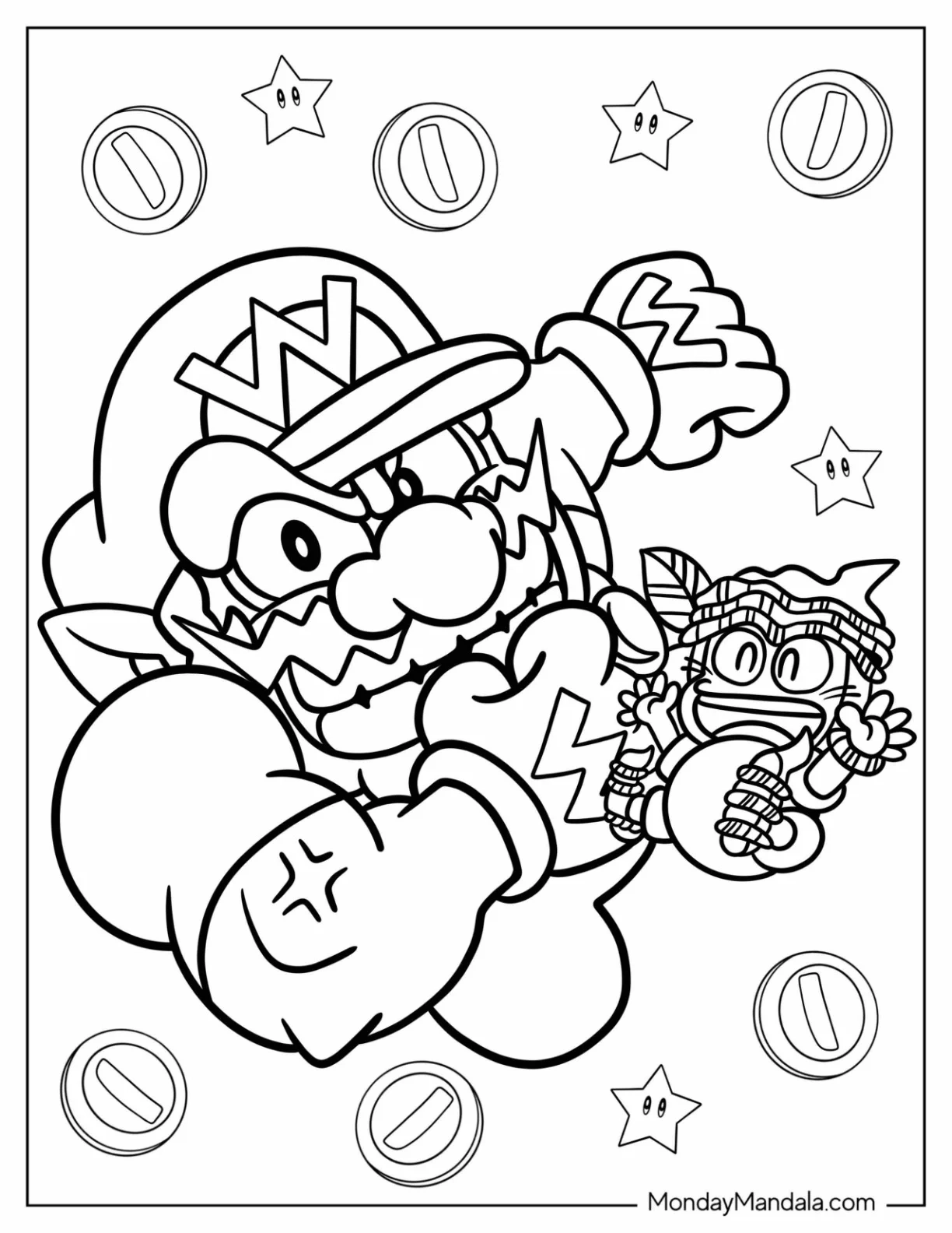 22 Wario Coloring Pages Free PDF Printables 
