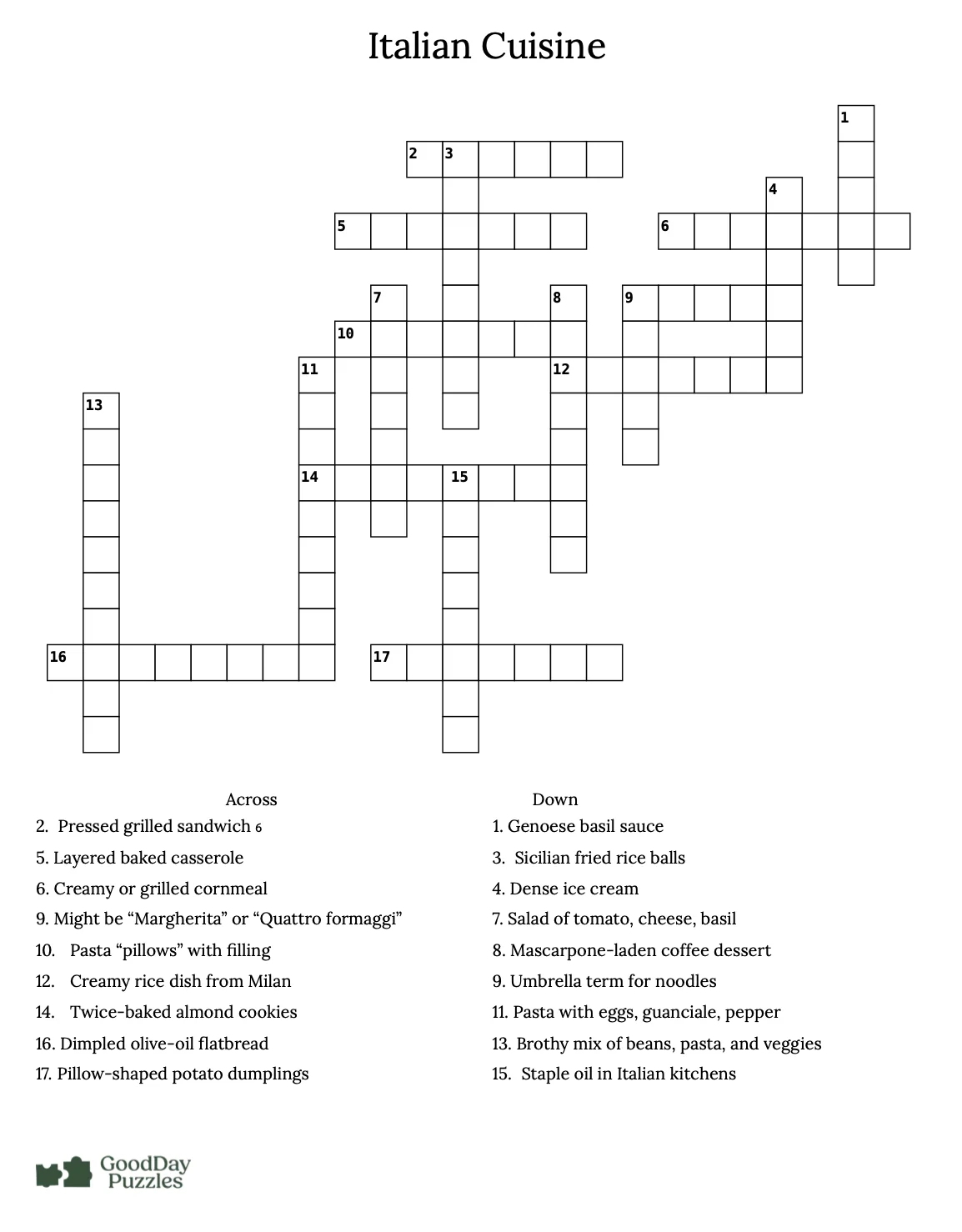 25 Crossword Puzzles Download Print GoodDay Puzzles