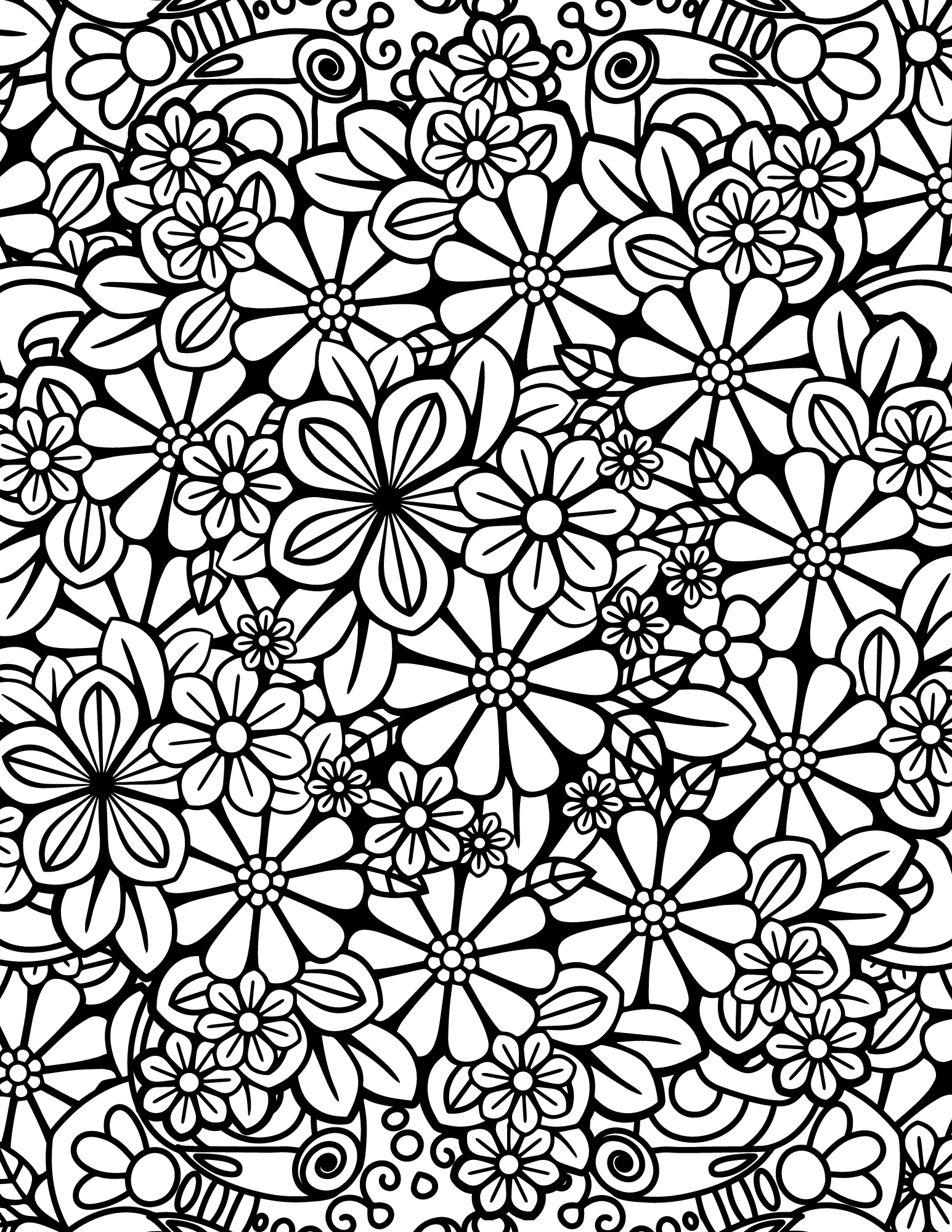 27 Free Printable Flower Coloring Pages For Adults