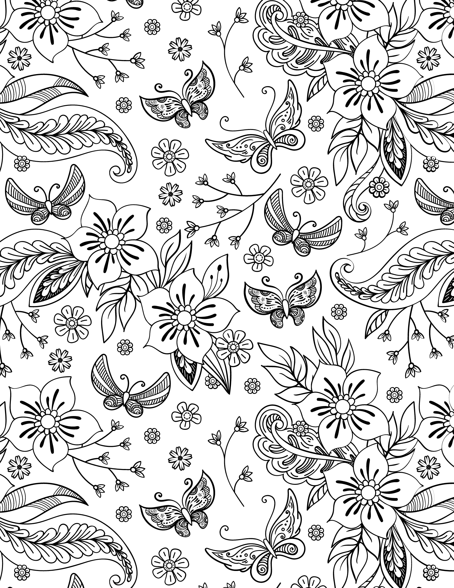 27 Free Printable Flower Coloring Pages For Adults