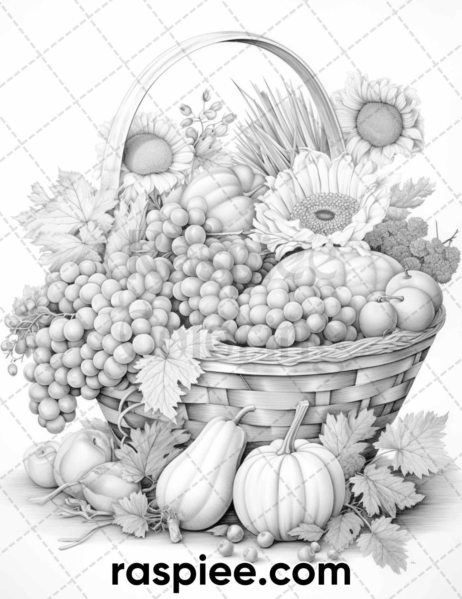 40 Happy Thanksgiving Grayscale Coloring Pages For Adults Printable P RASPIEE