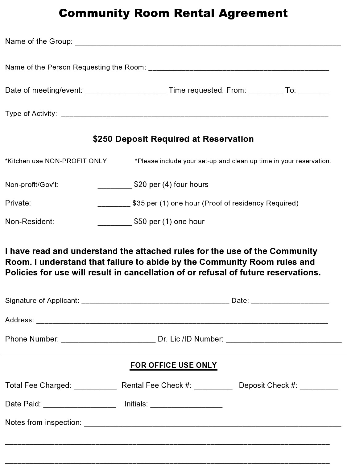 41 Free Room Rental Agreements Forms Doc PDF 