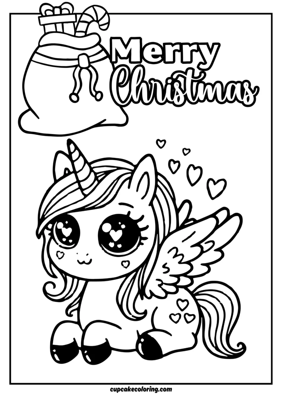 41 Merry Christmas Unicorn Colouring Sheets Free Printable CupcakeColoring