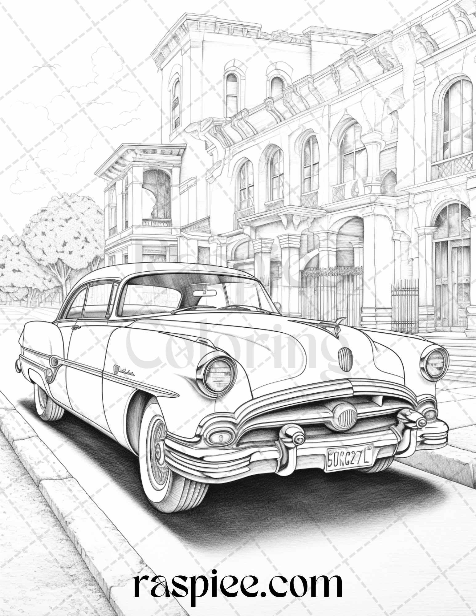 42 Vintage Cars Grayscale Coloring Pages Printable For Adults PDF Fil RASPIEE 42 Vintage Cars Grayscale Coloring Pages Printable For Adults PDF Fil RASPIEE