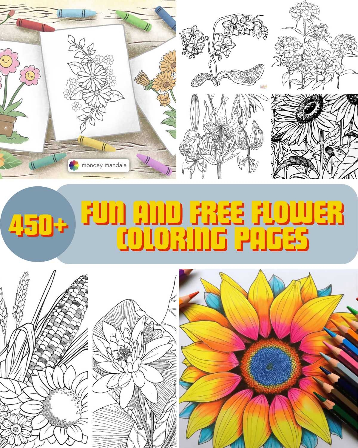 450 Fun And Free Flower Coloring Pages Craft Passion