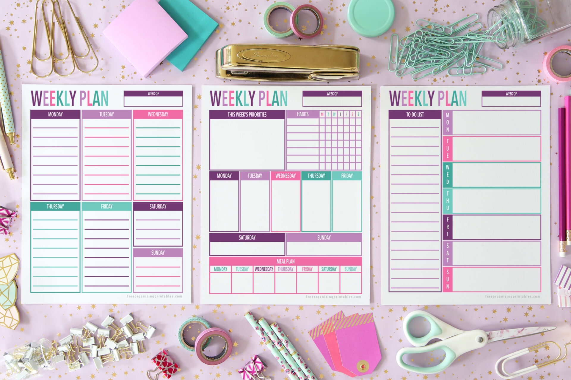 5 Free Printable Weekly Planner Templates 5 Free Printable Weekly Planner Templates