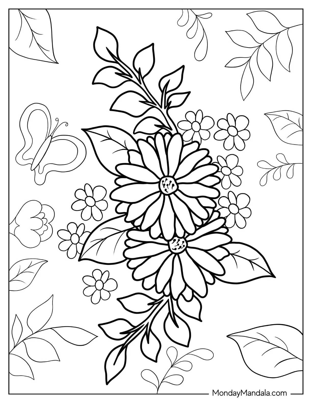 68 Flower Coloring Pages Free PDF Printables 