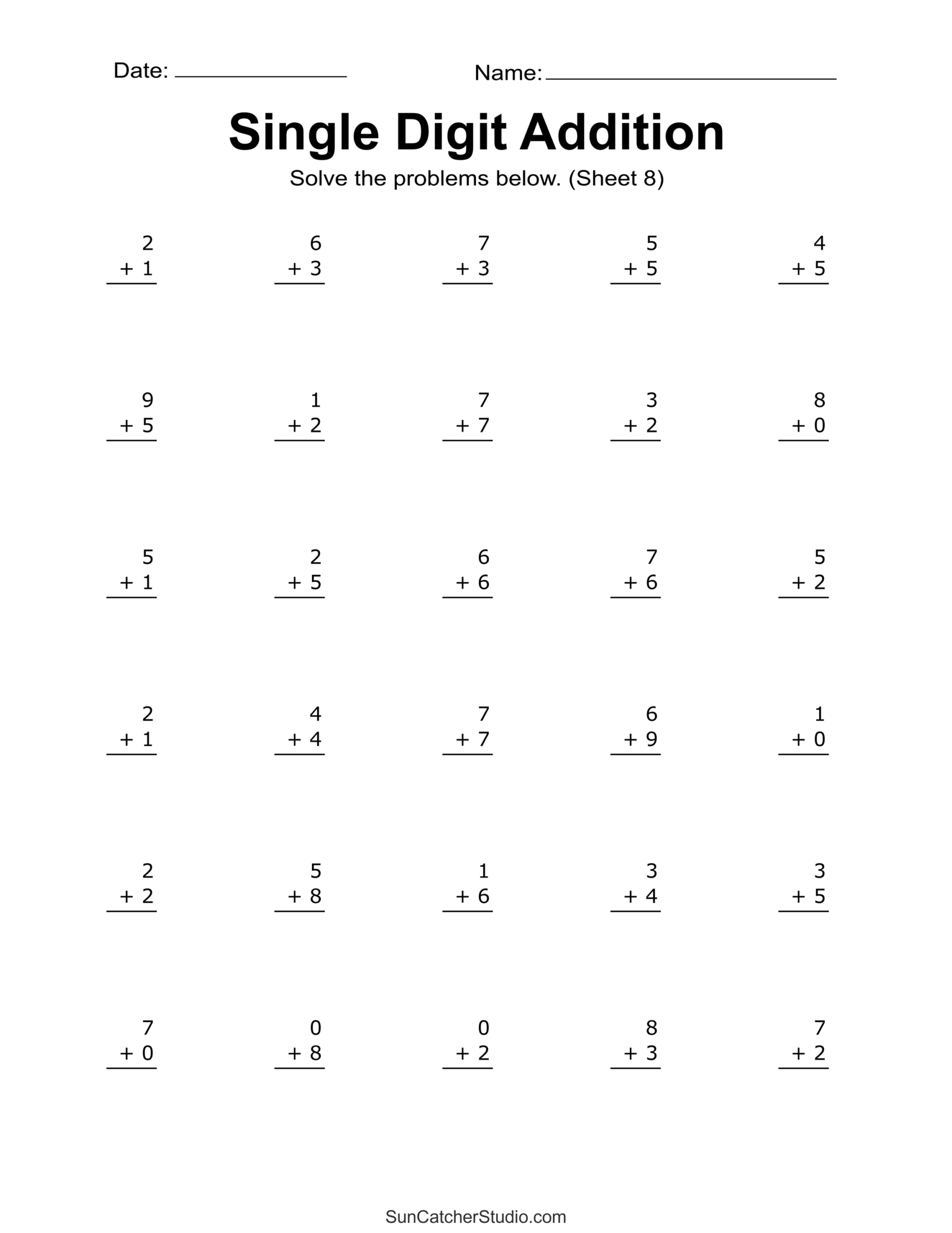 Addition Worksheets Free Printable Easy Math Problems Free Printables Lettering SVG Files Tools Apps