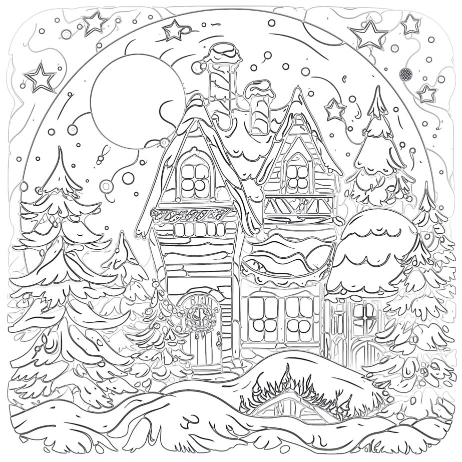Adult Christmas Coloring Pages Mimi Panda