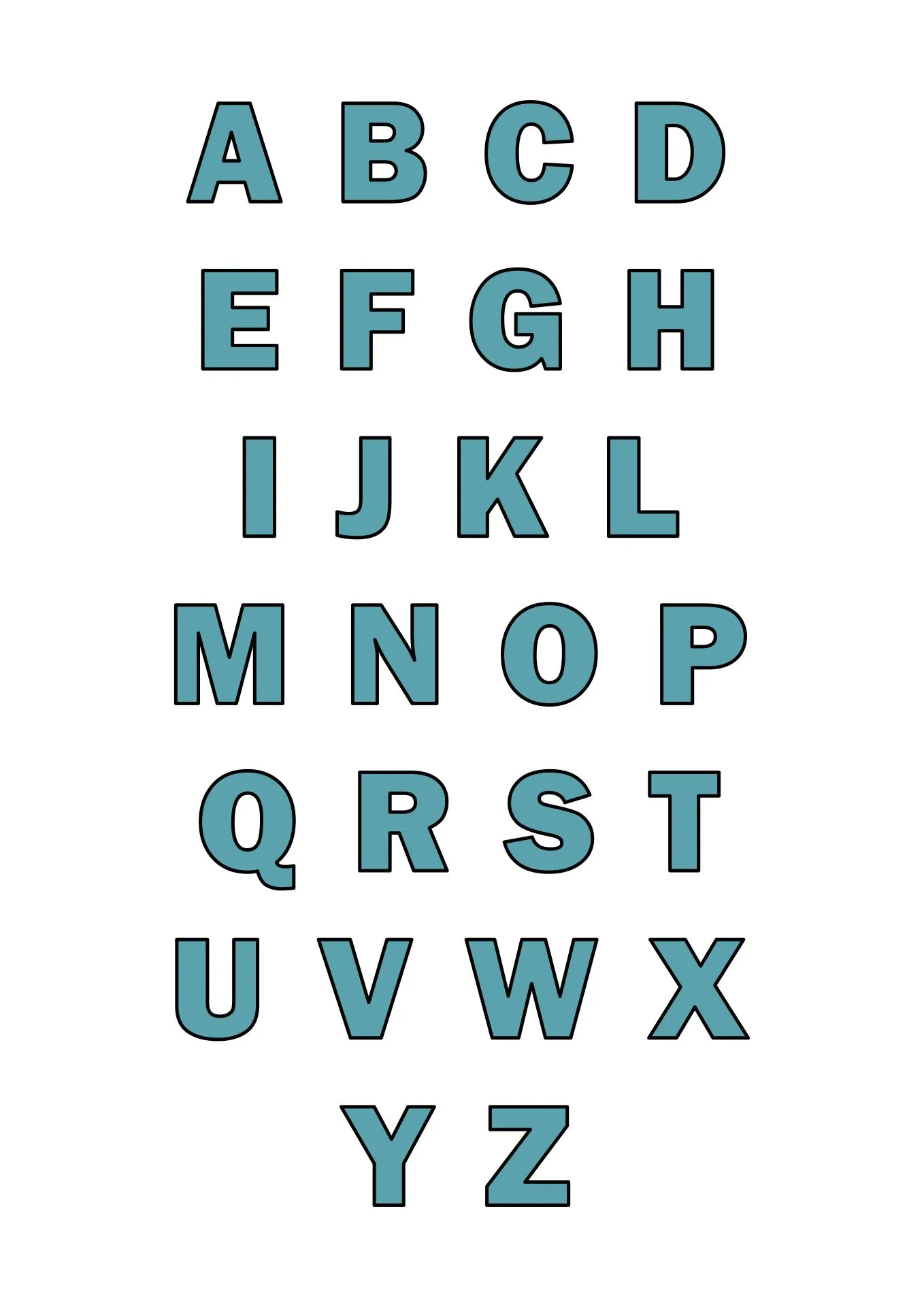 Alphabet Block Letters Printable Printable Study Planner