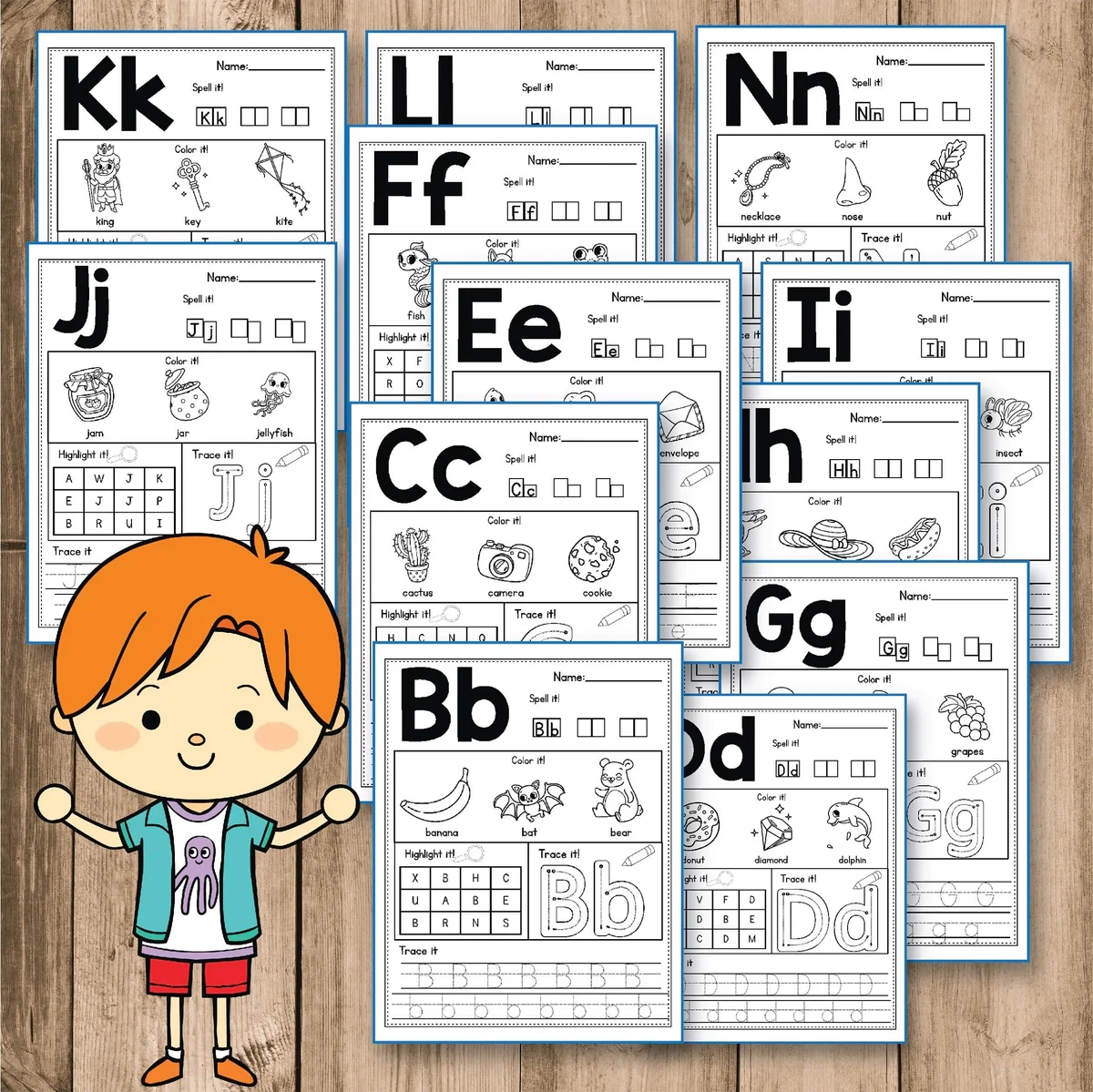Alphabet Worksheets A Z Beginning Sounds Practice INSTANT DOWNLOAD My Nerdy Teacher