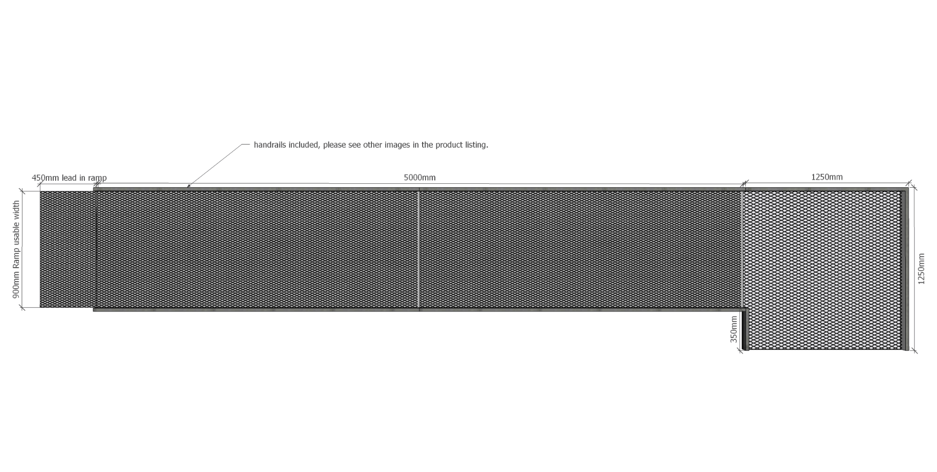 Aluminium Modular Ramp Kit With Platform And Handrails 9000mm X 5000mm Ramp Section The Ramp People