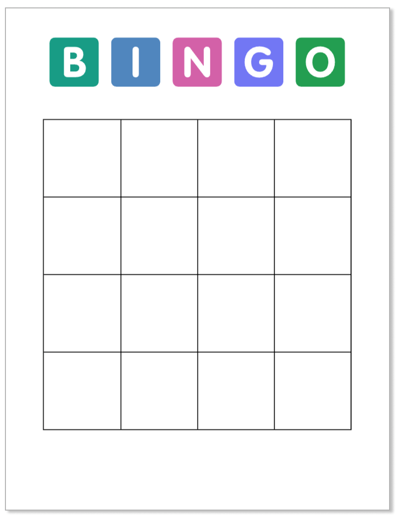 Blank Bingo Card Templates 5x5 4x4 3x3 Free PDFs