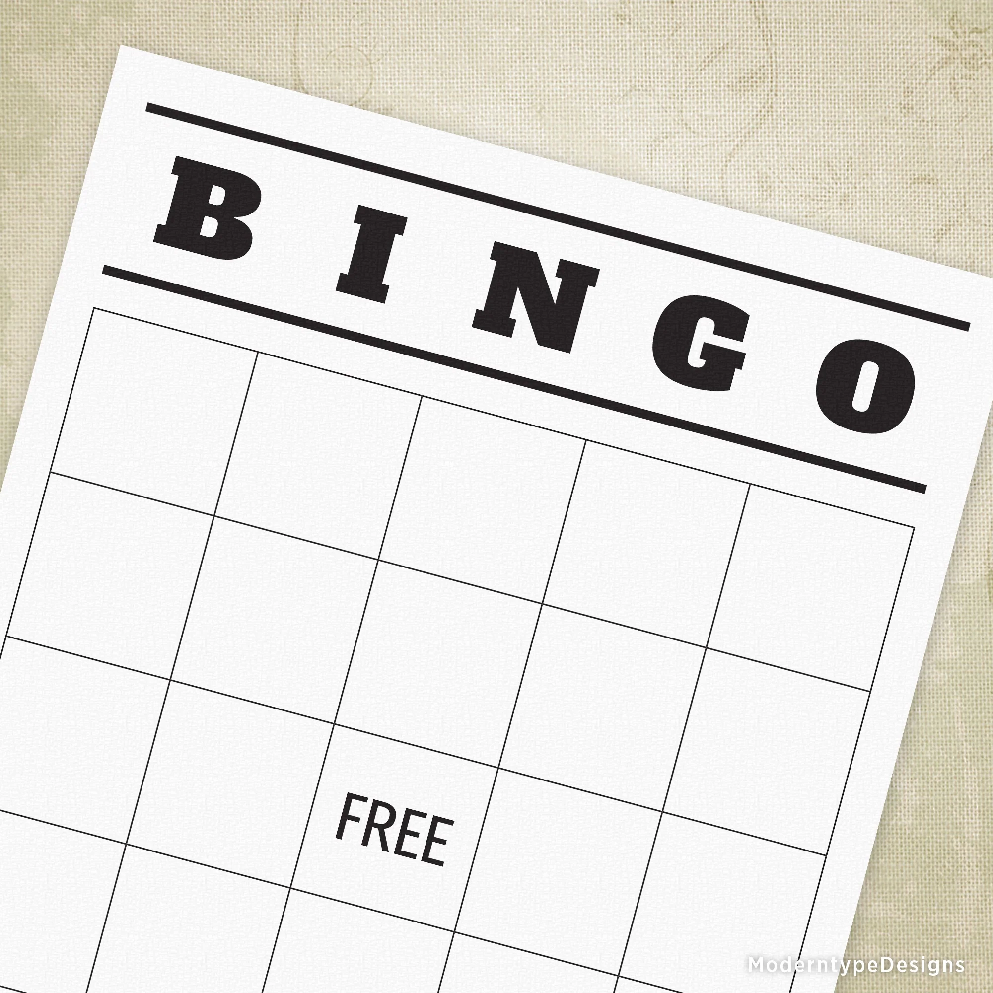 Blank BINGO Game Printable