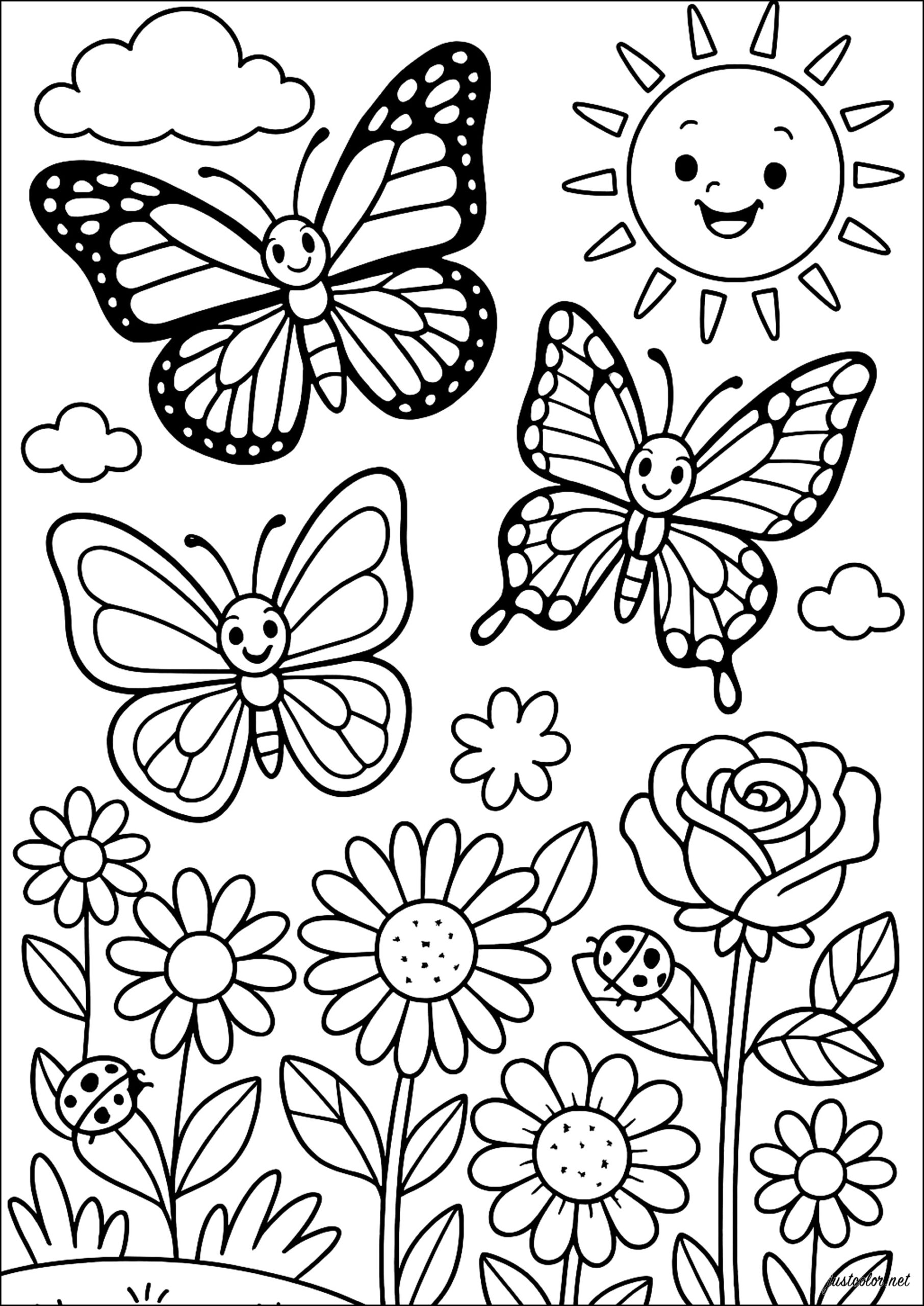 Butterfly Festival In The Garden Butterfly Coloring Pages