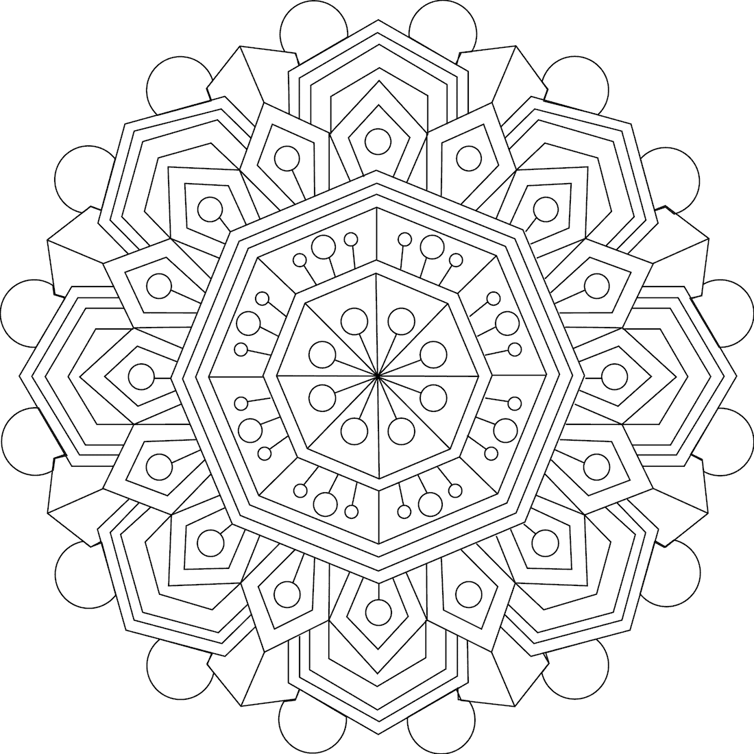 Calming Thoughts Coloring Page Monday Mandala