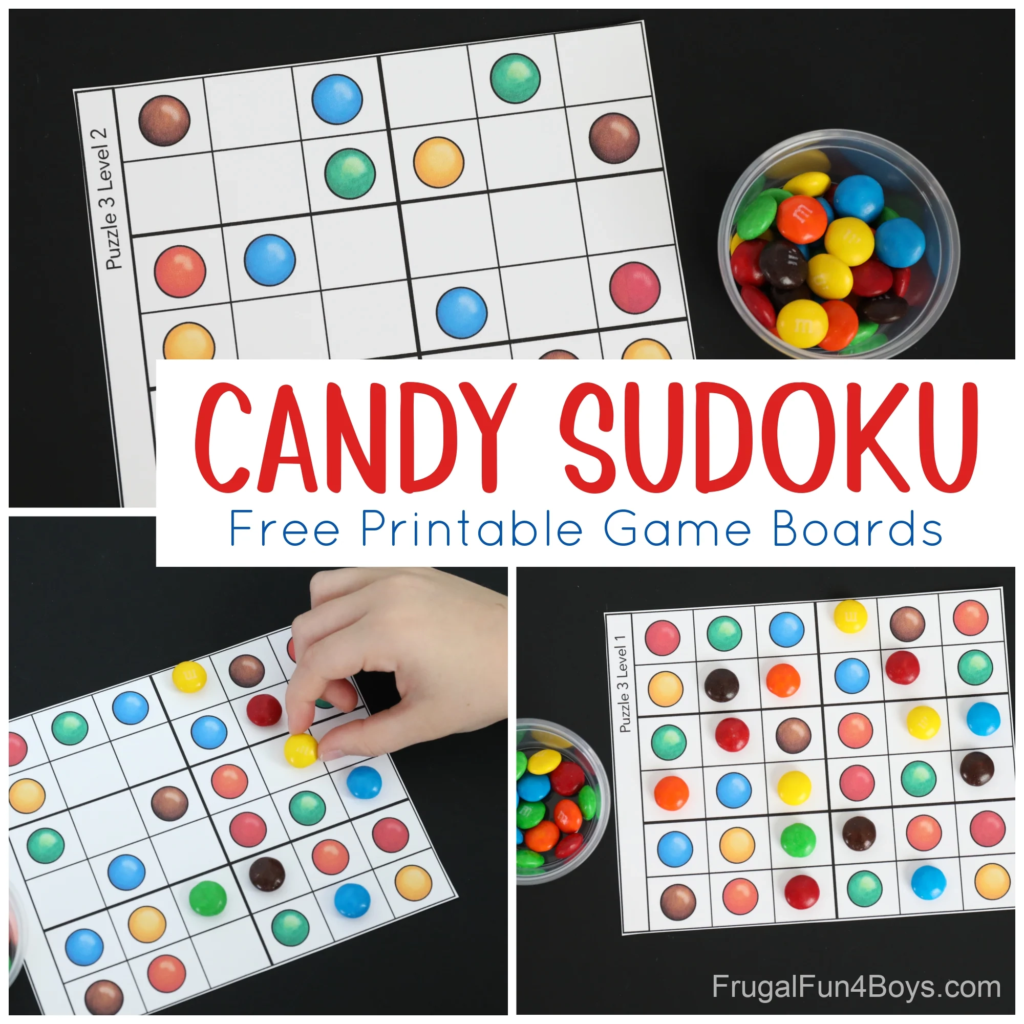 Candy Sudoku Printable Game Boards Frugal Fun For Boys And Girls