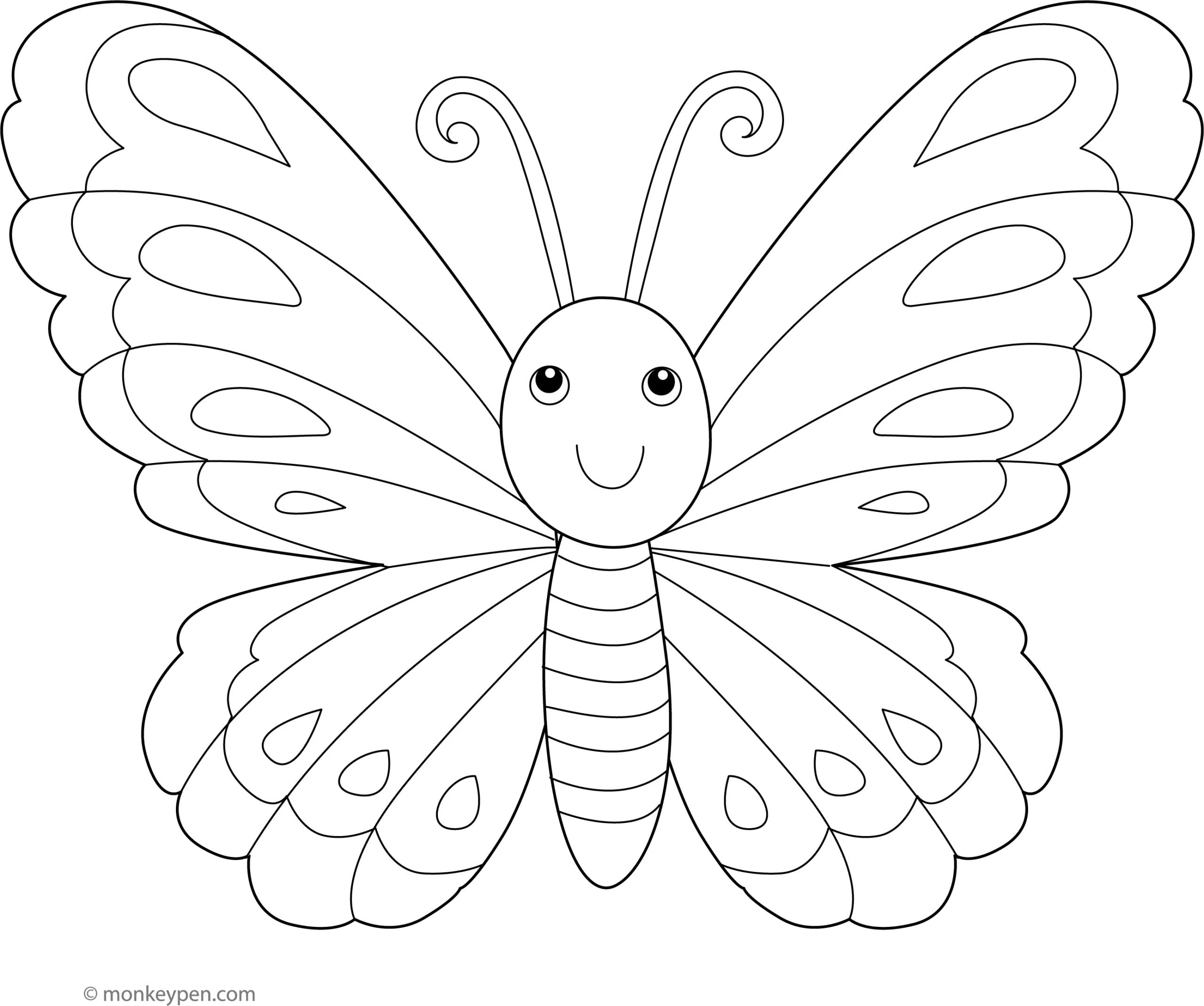 Cartoon Butterfly Coloring Page