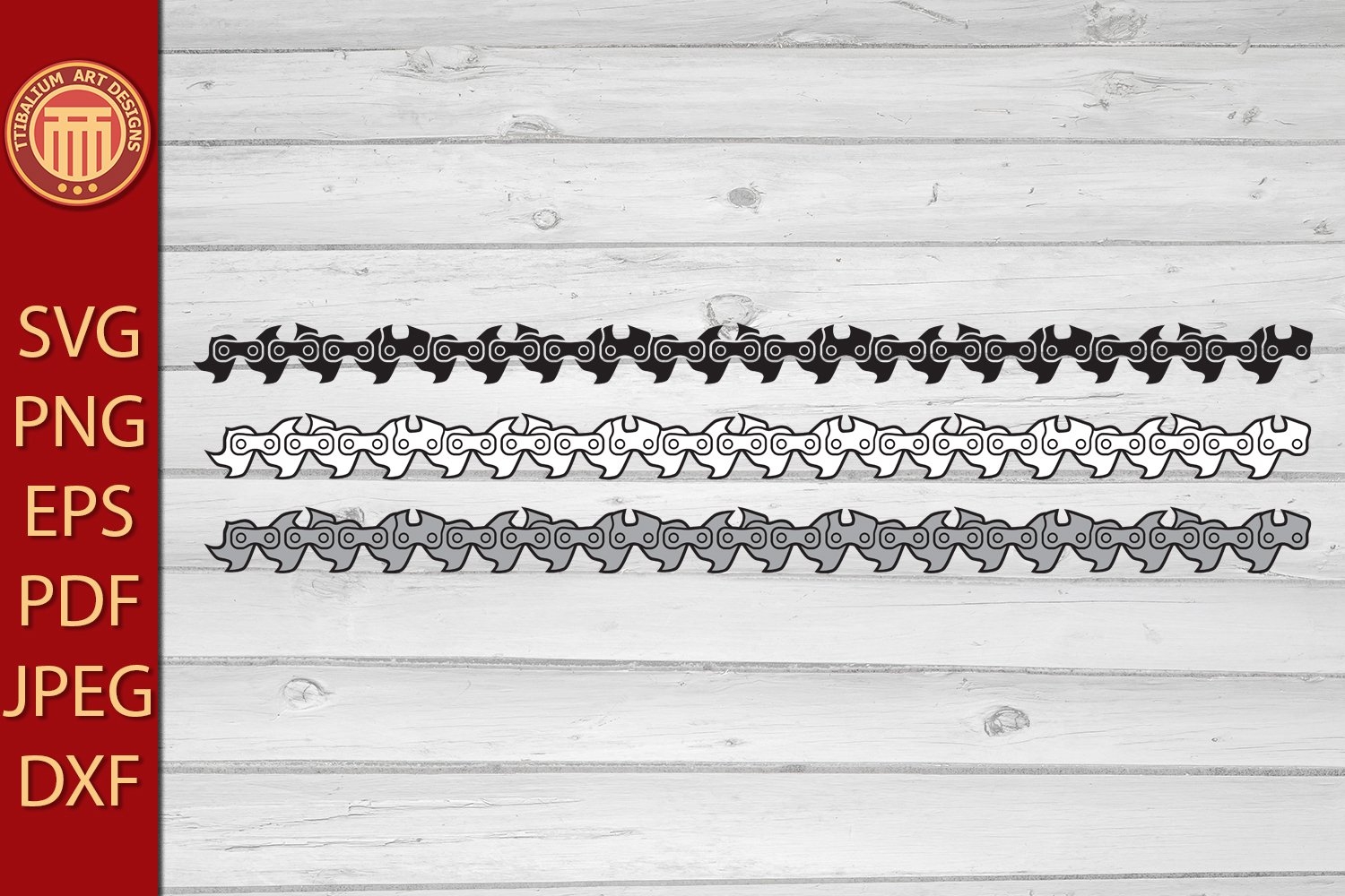 Chainsaw Chain Eps Jpg Dxf Svg Pdf Png Files