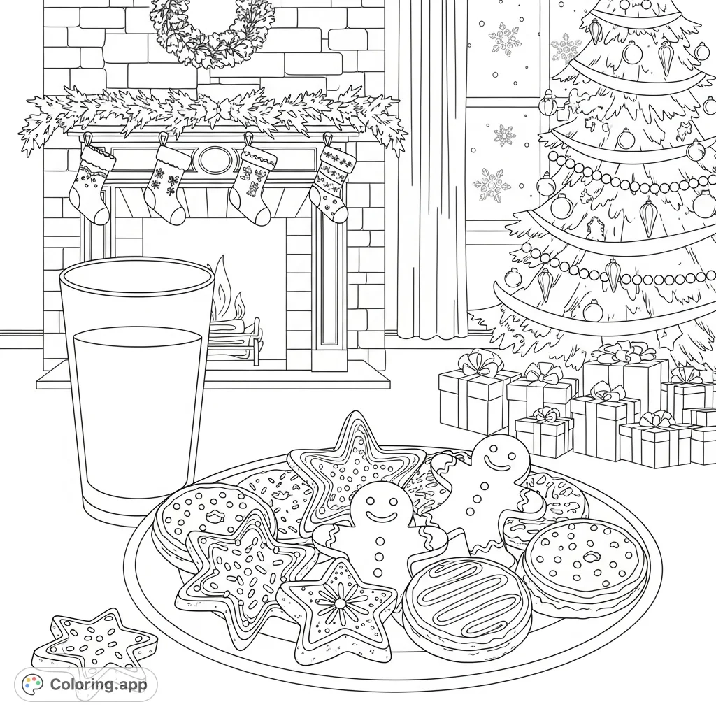 Christmas Cookies And Milk Coloring app