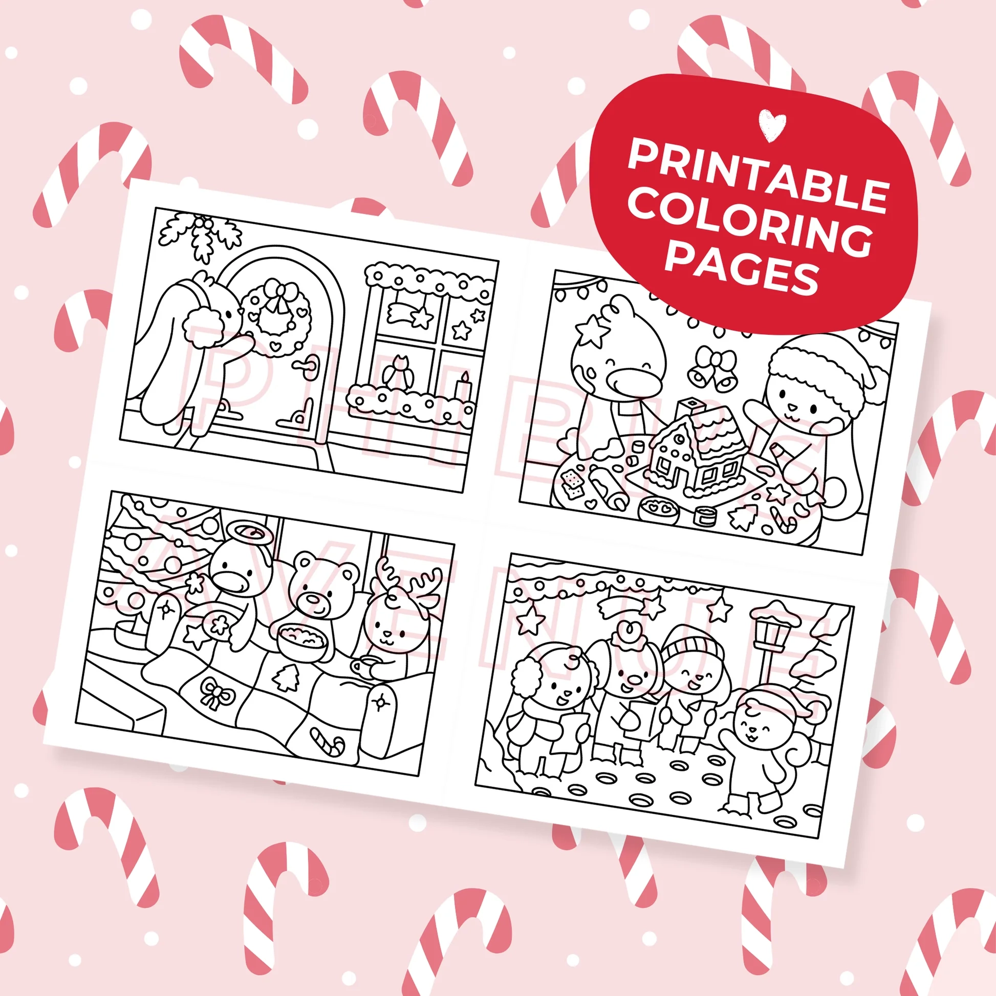 Christmas Minis Digital Download Coloring Pages Phibi s Avenue