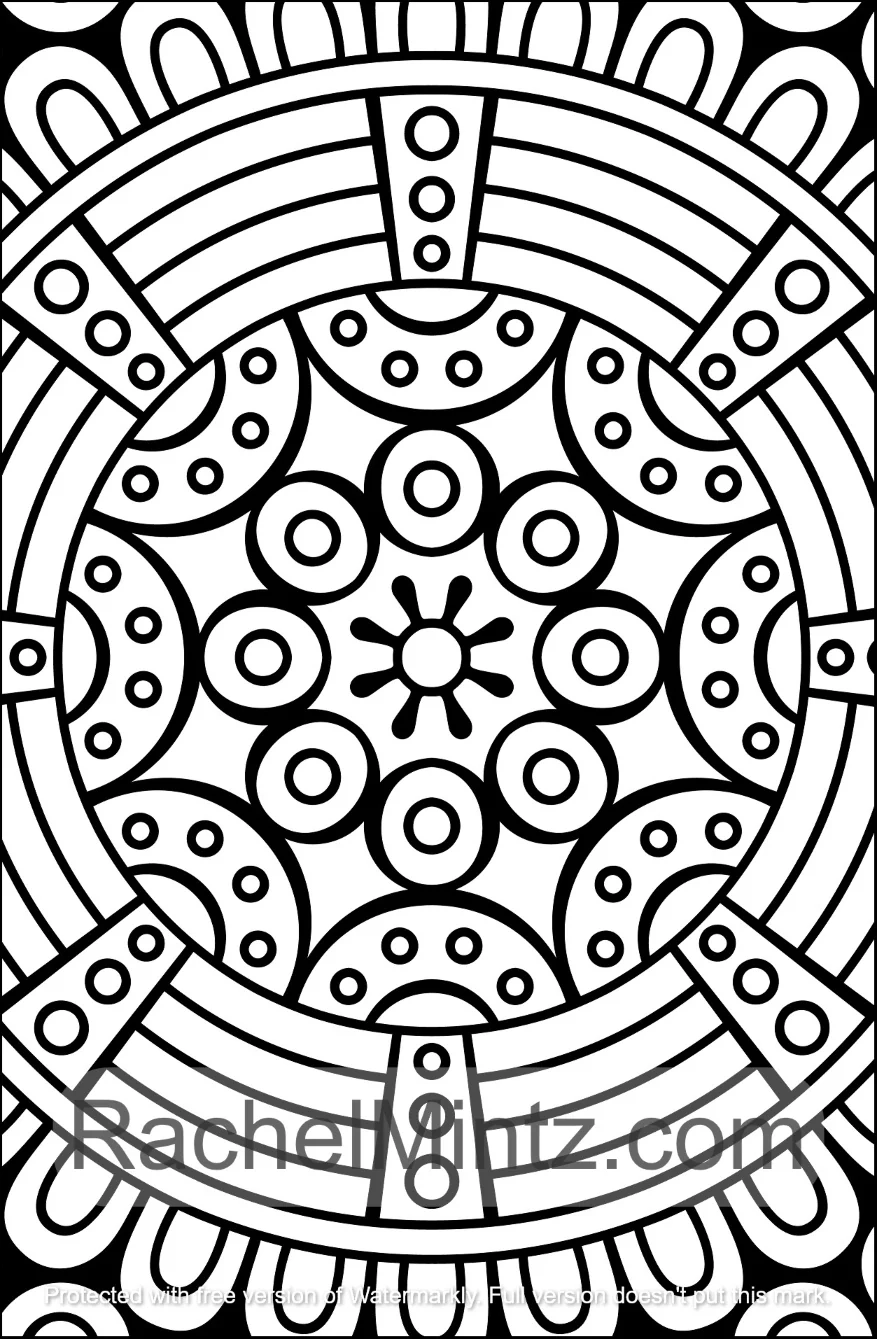 Close Up Mandala Large Print Designs PDF Coloring Book Rachel Mintz Coloring Books