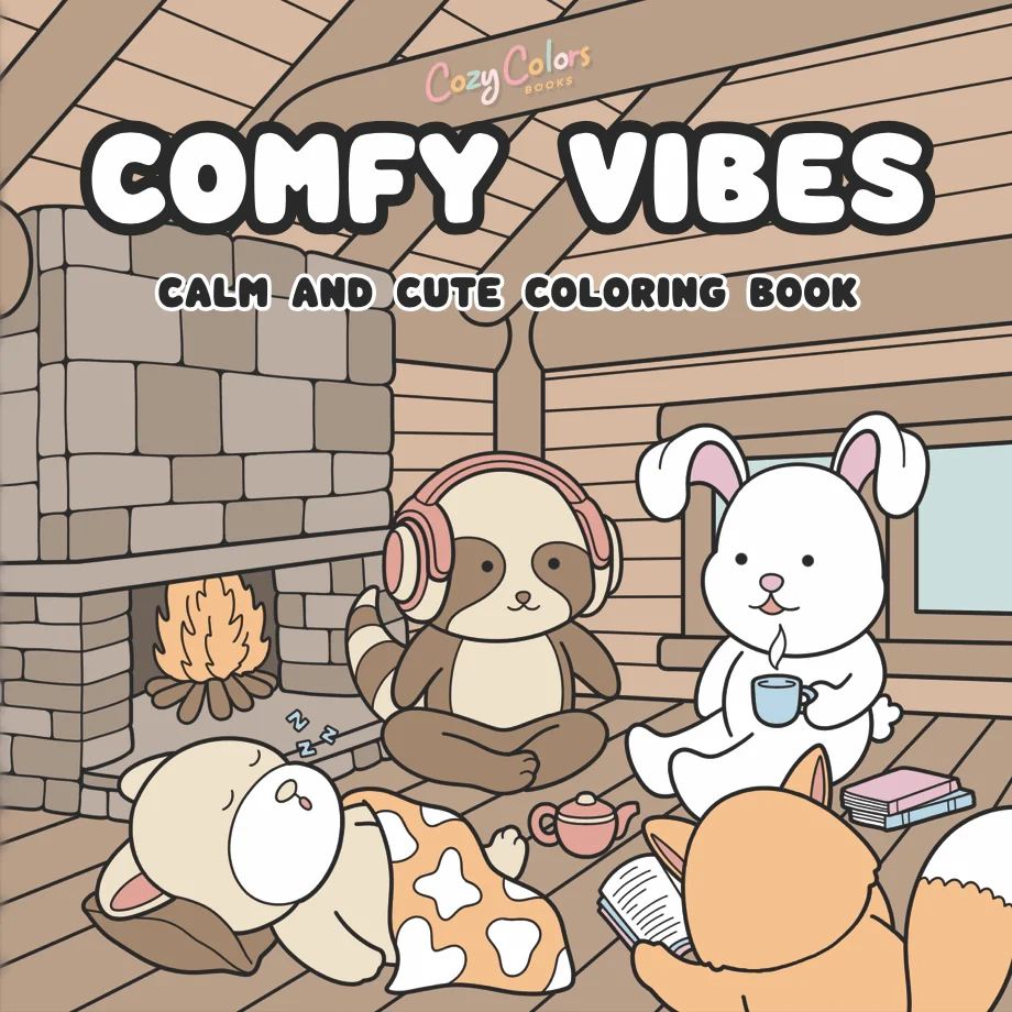 Comfy Vibes Printable Coloring Pages Cute Coloring Book