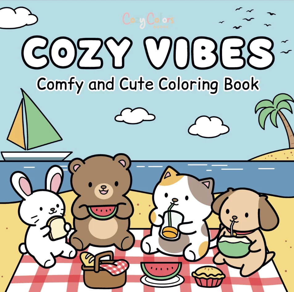 Cozy Vibes Printable Coloring Pages Stress Relief Coloring Book
