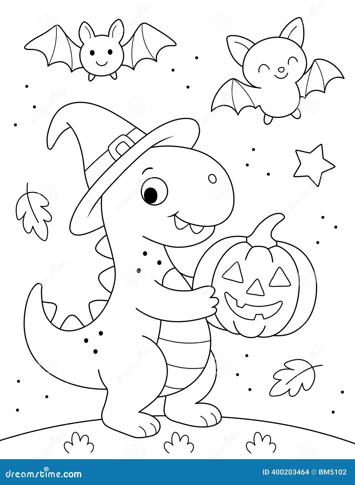Cute And Easy Halloween Coloring Page For Kids Stock Illustration Illustration Of Activity Easy 400203464