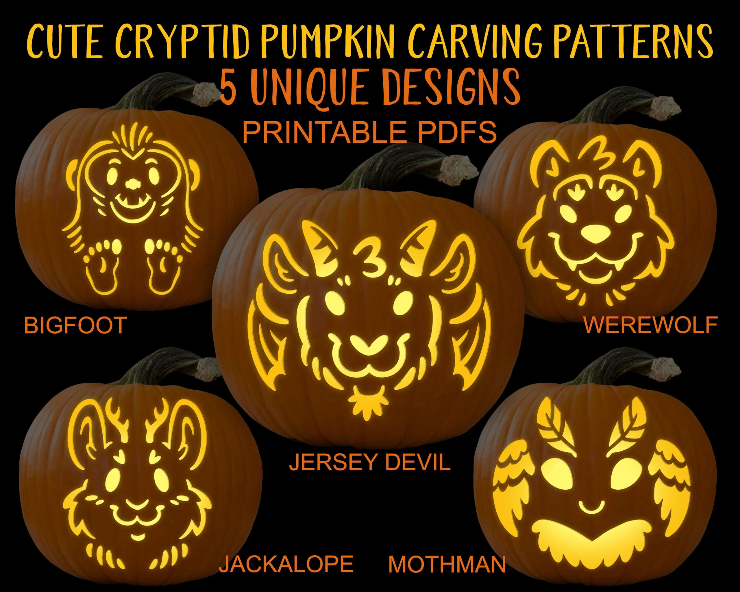 Cute Cryptid Pumpkin Carving Stencils Printable PDF Halloween Pumpkin Carving Party Digital Download Template Cryptid Party Etsy Cute Cryptid Pumpkin Carving Stencils Printable PDF Halloween Pumpkin Carving Party Digital Download Template Cryptid Party Etsy
